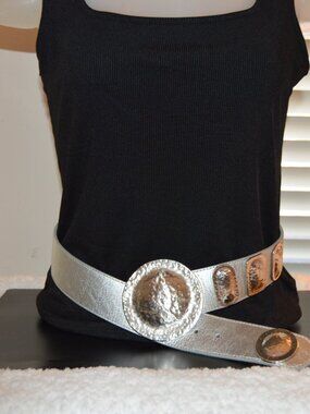 Chiocs leather silver belt